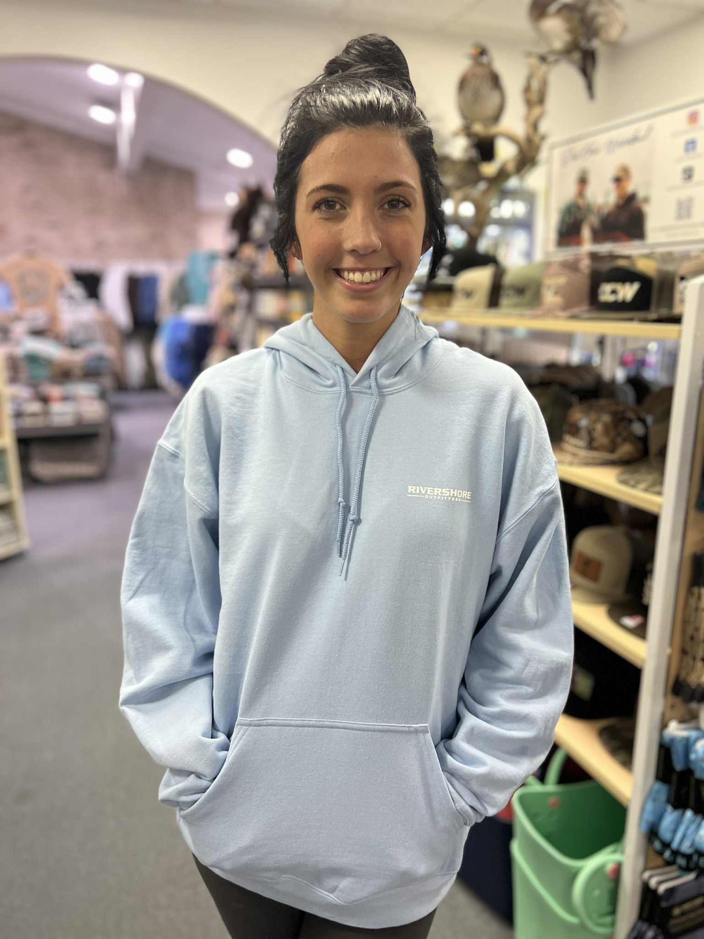 RSO Blue Bow Hooded Sweatshirt, Light Blue