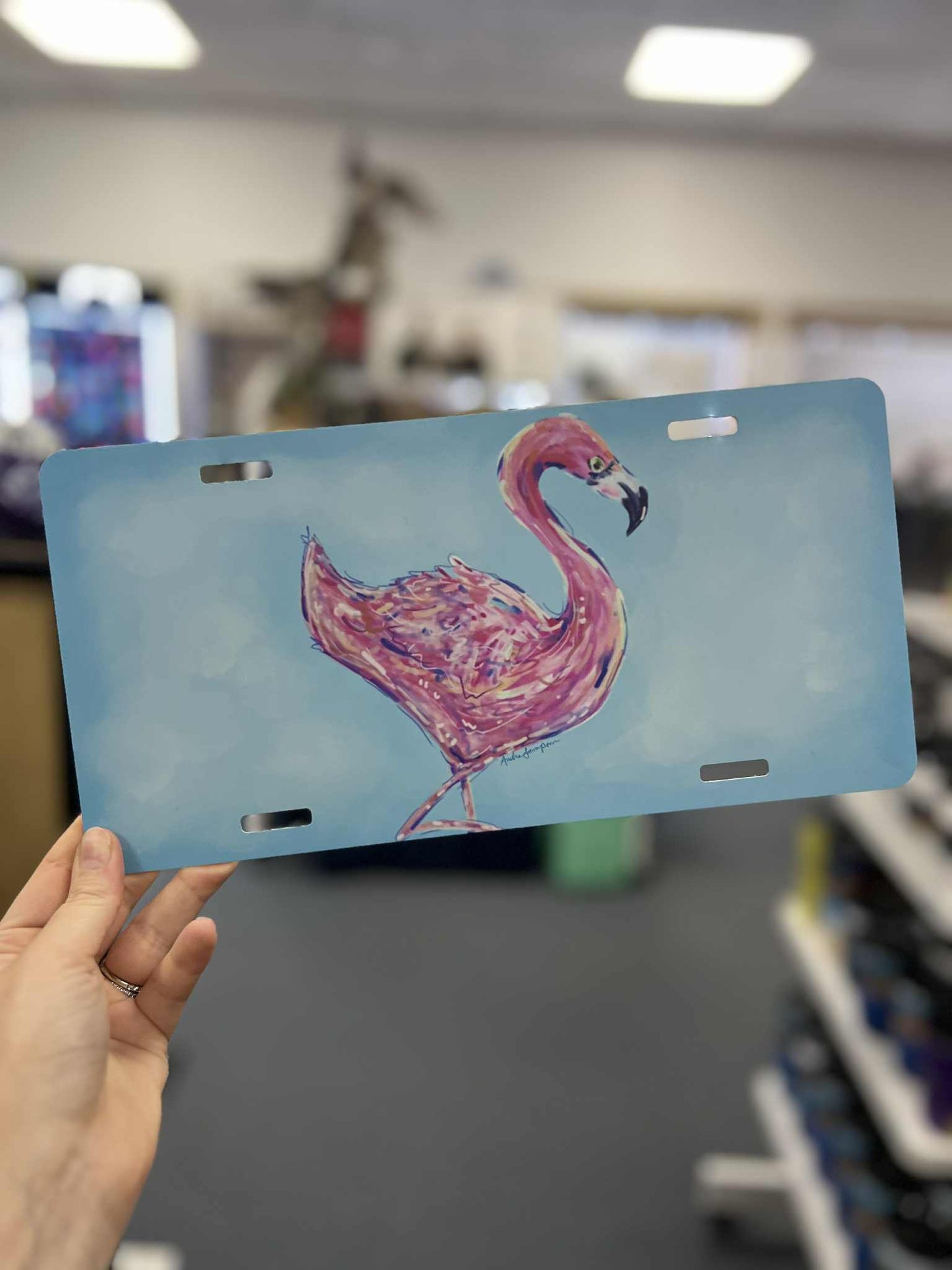 Flamingo License Plate
