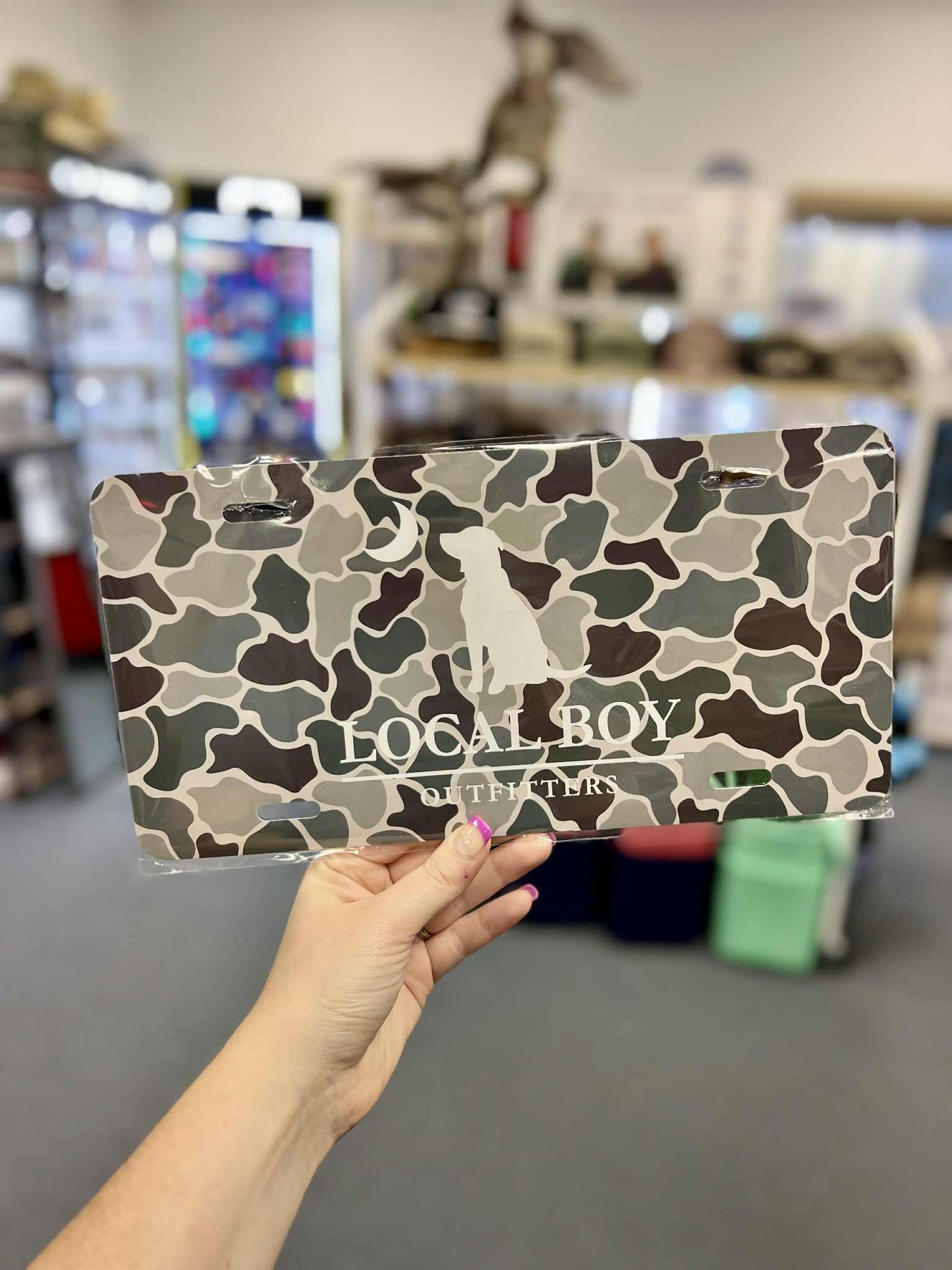 Local Boy License Plate, Ravine Camo