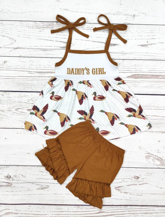 Daddy's Girl Appliqué Duck Print Set