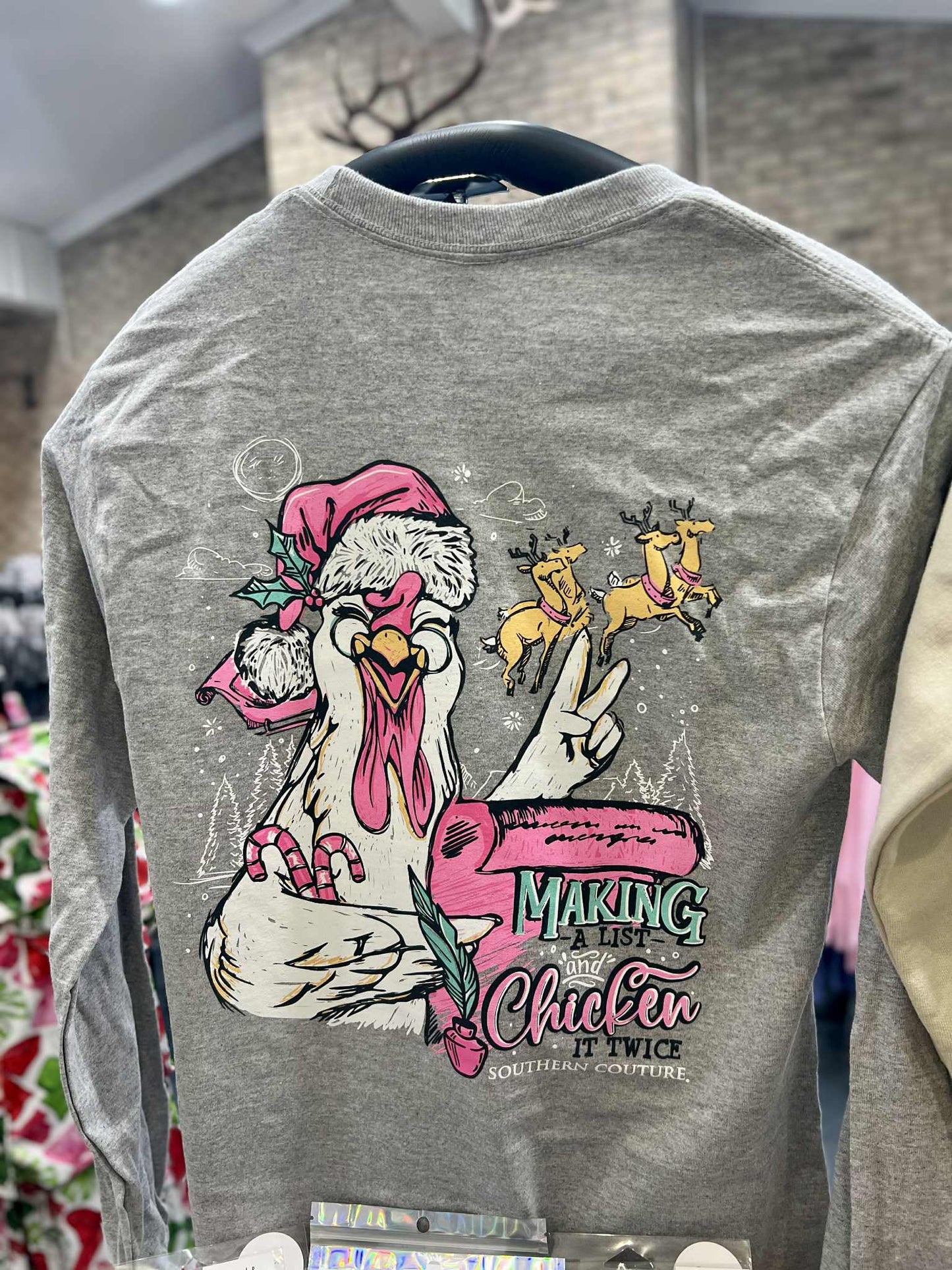 Classic Makin A List Chicken Long Sleeve, Sport Grey