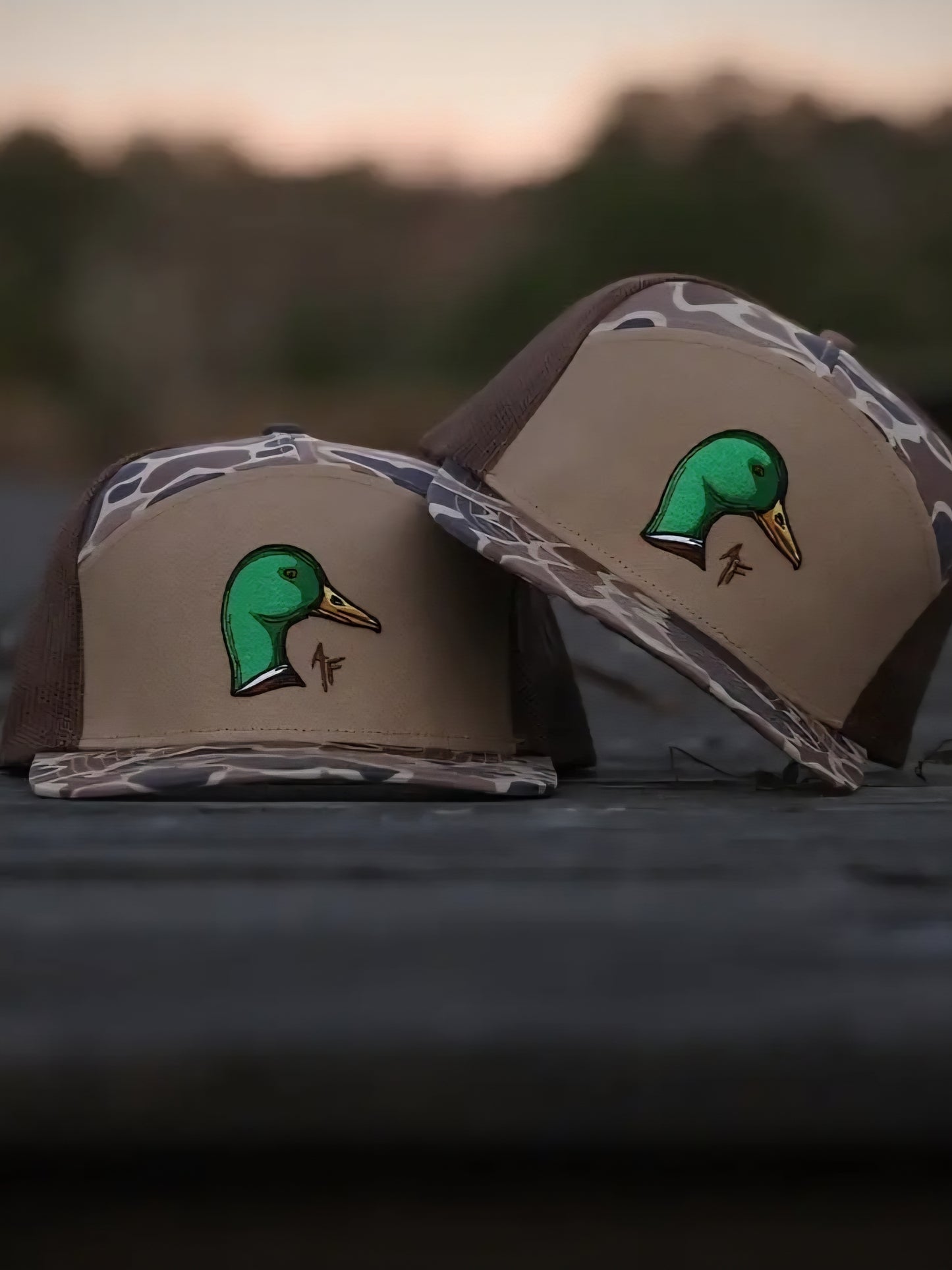American Fetcher, 7 Panel Mallard Duck Head Hat, Duck Camo