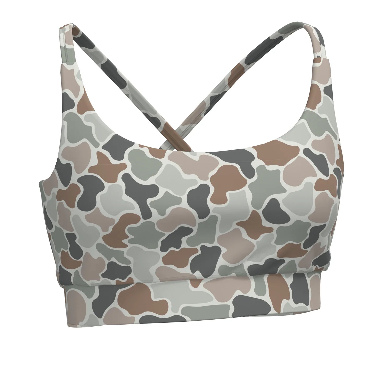 Local Girl Sports Bra Top, Forest Camo Flora