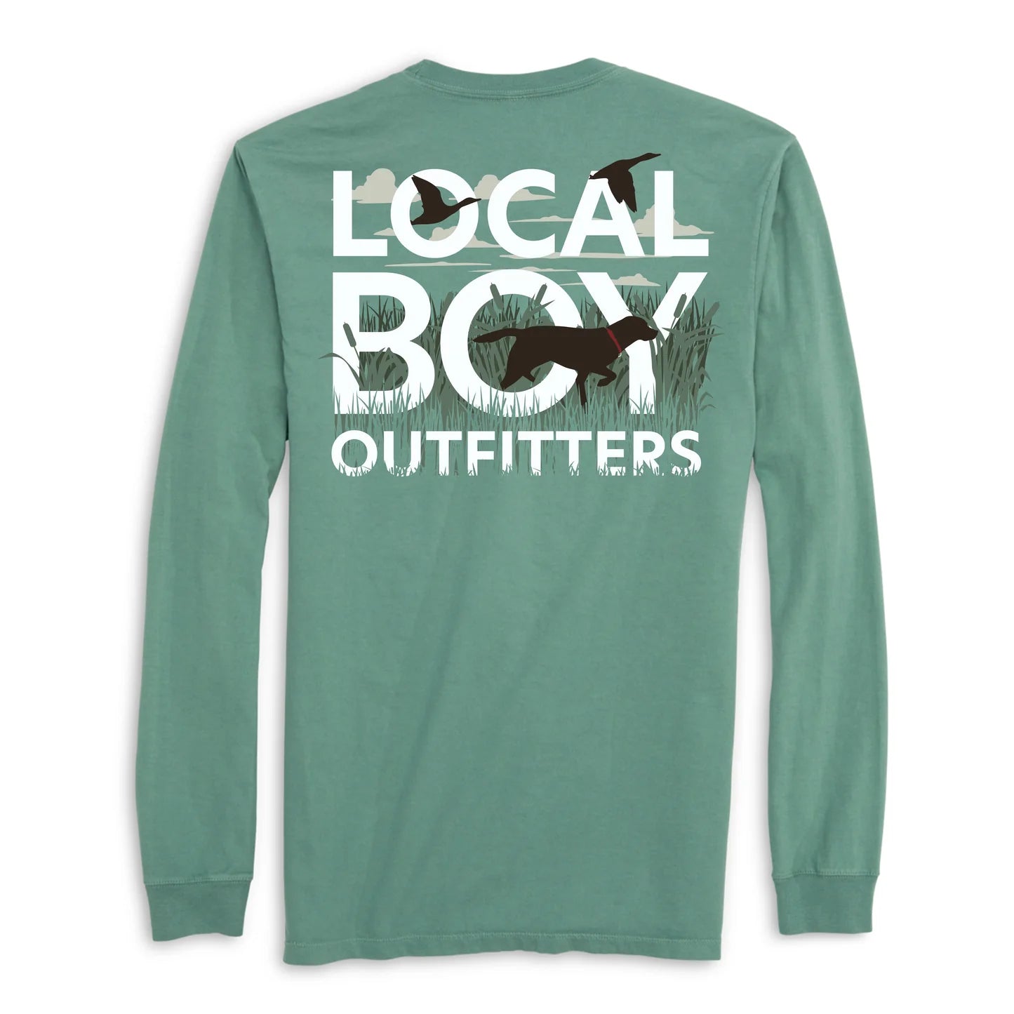 Text and Tail Long Sleeve Tee, Light Green