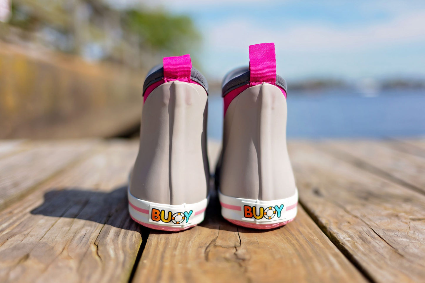 Kids Gray/Pink Buoy Boots