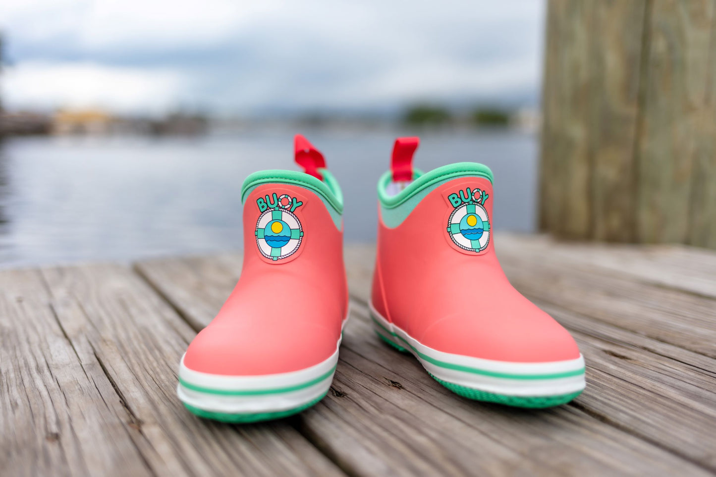Kids Coral/Seafoam Buoy Boots