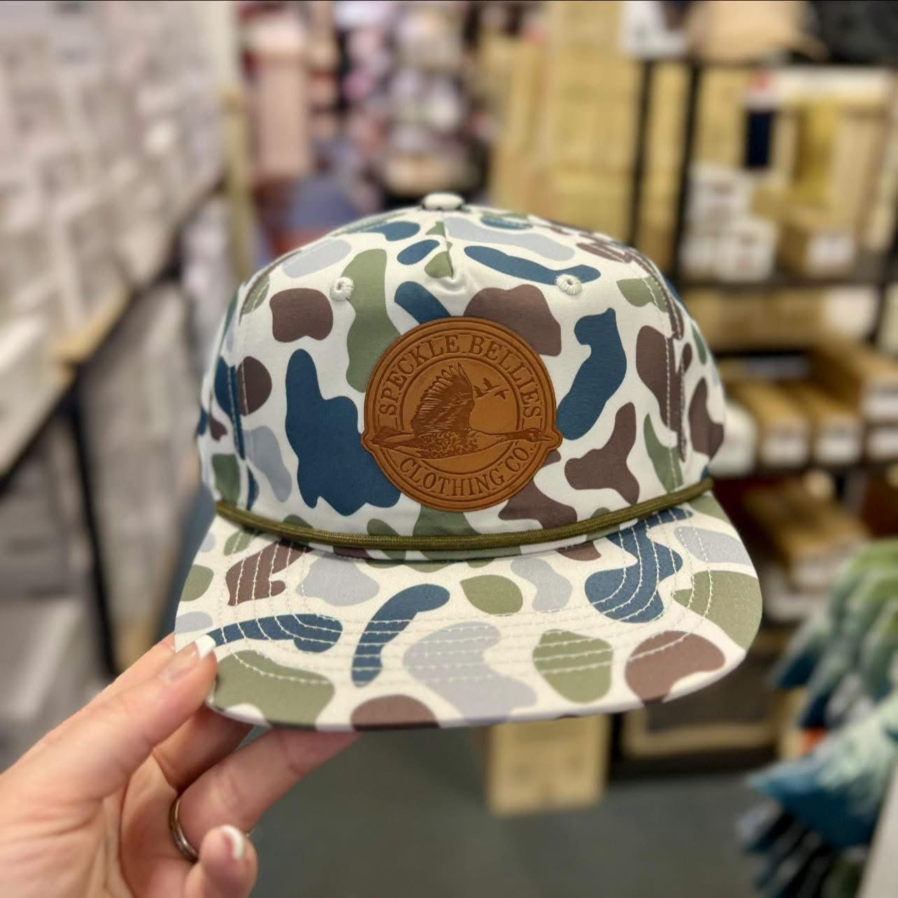 Circle Logo Large Leather Patch Rope Cap, Brackish
