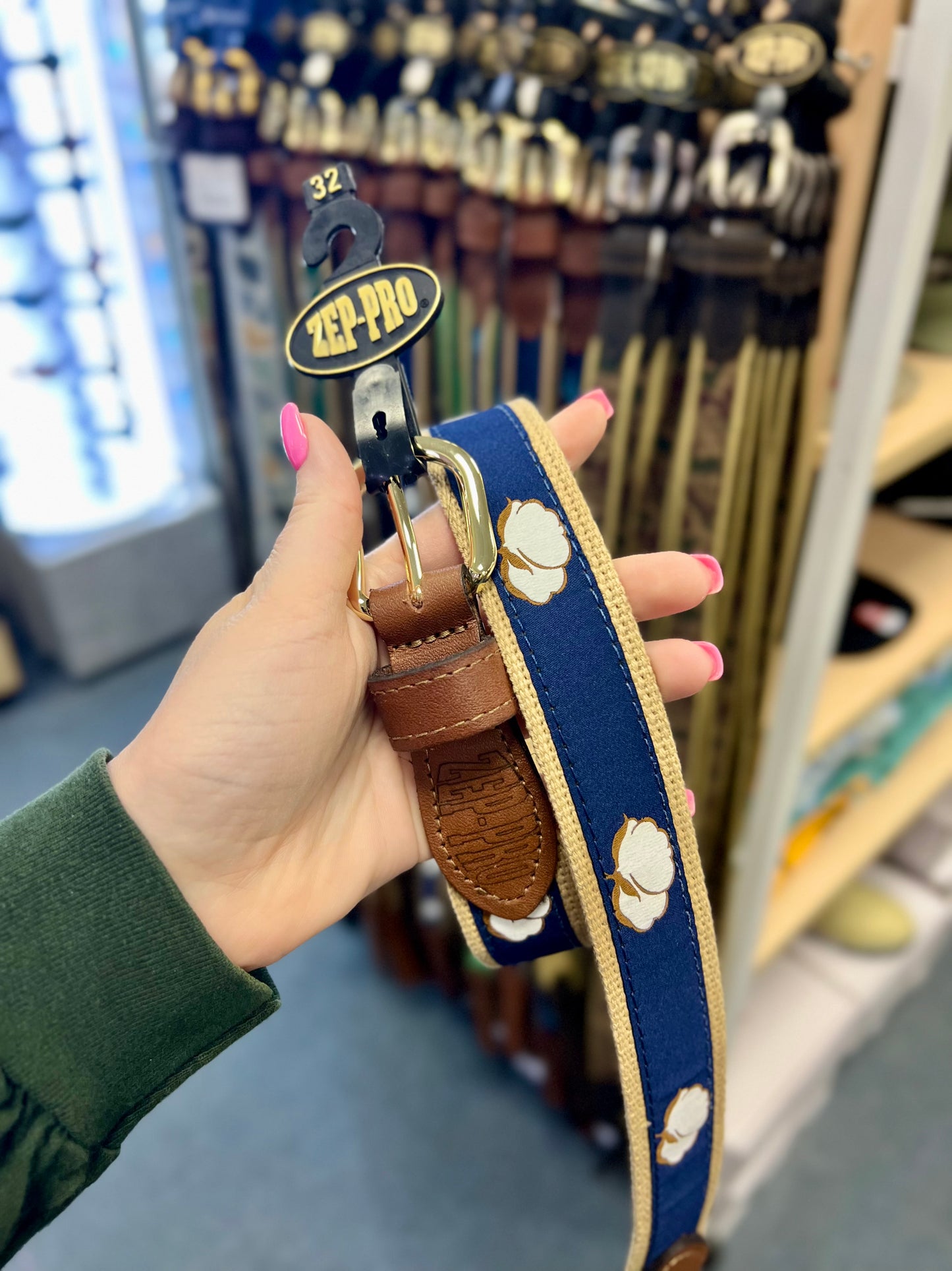 Zeppro Ribbon Belt, Cotton, Navy