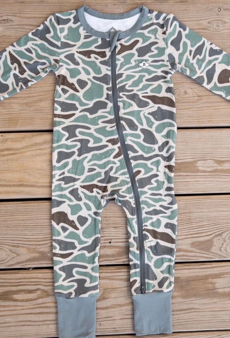 Burlebo Baby Zip Up, Retro Duck Camo
