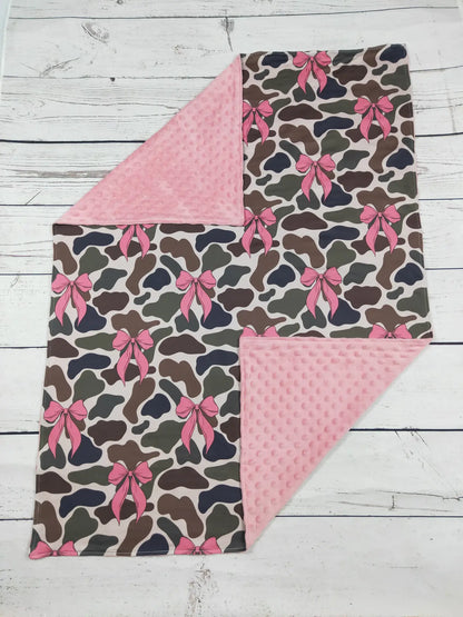 Baby Girl Bow Printed Blanket