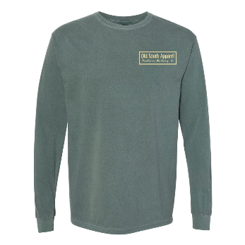 Vintage Shotgun Shell Box Long Sleeve, Blue Spruce