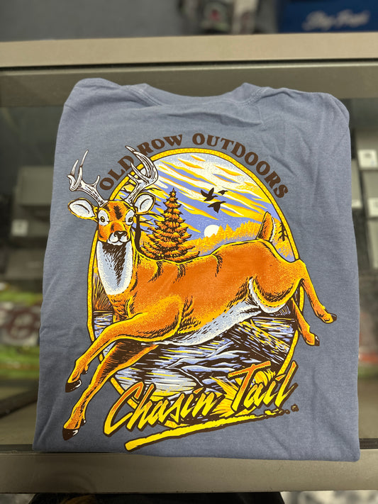 Chasin' Tail Pocket Tee, Blue Jean