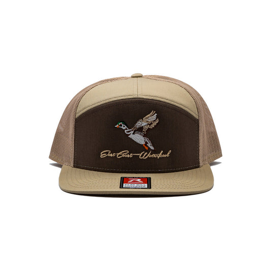 ECW, 7 Panel Embroidered Woodie Logo, Brown/Khaki