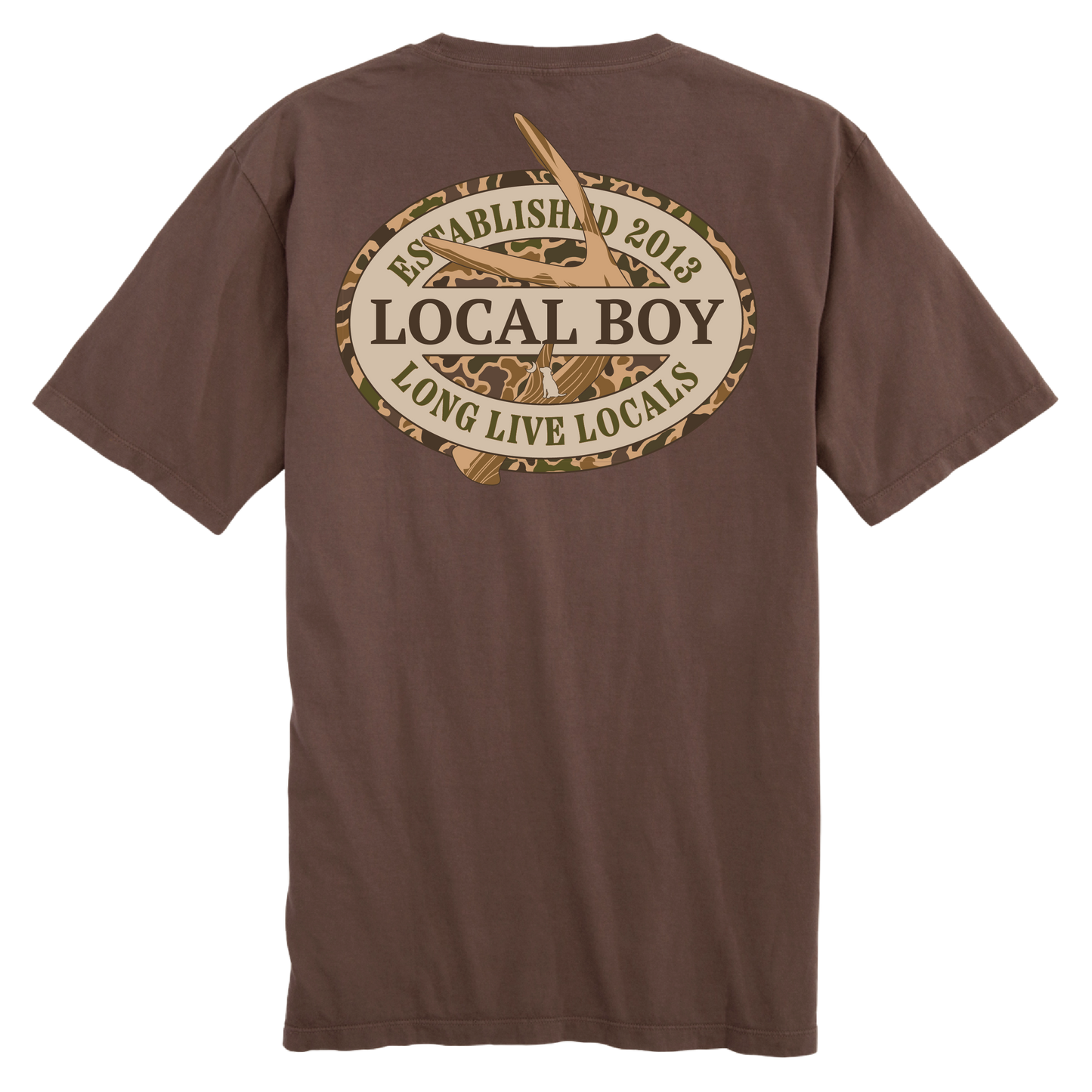 Youth Old School Antler Oval Short Sleeve Tee, Espresso