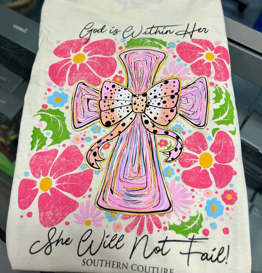 Comfort God is Within Her Short Sleeve, Ivory