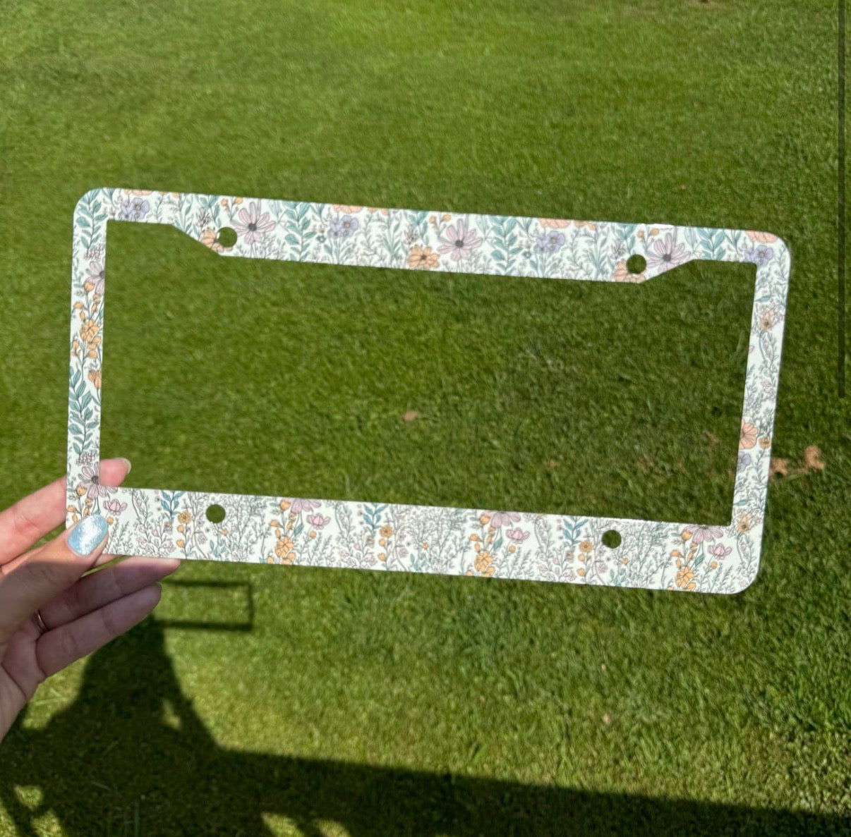 License Plate Frame, Floral