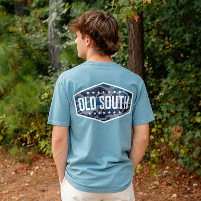 Blackout Camo Logo Short Sleeve, Ice Blue