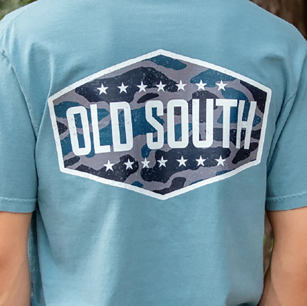 Blackout Camo Logo Short Sleeve, Ice Blue
