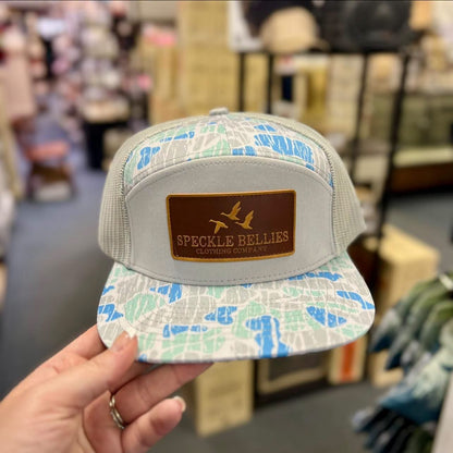 3 Geese Leather 7 Panel Hat, Bay Lake