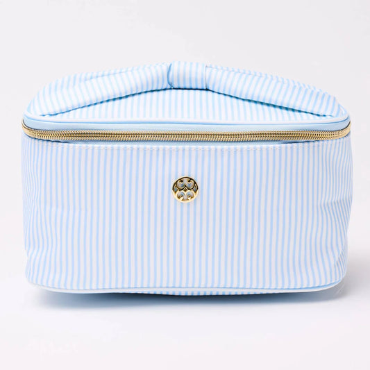 Kiss and Makeup Bag, Blue Stripe