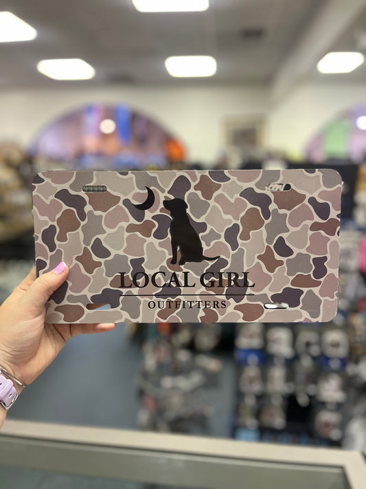 Local Girl Flora Dog & Moon License Plate, FC Flora