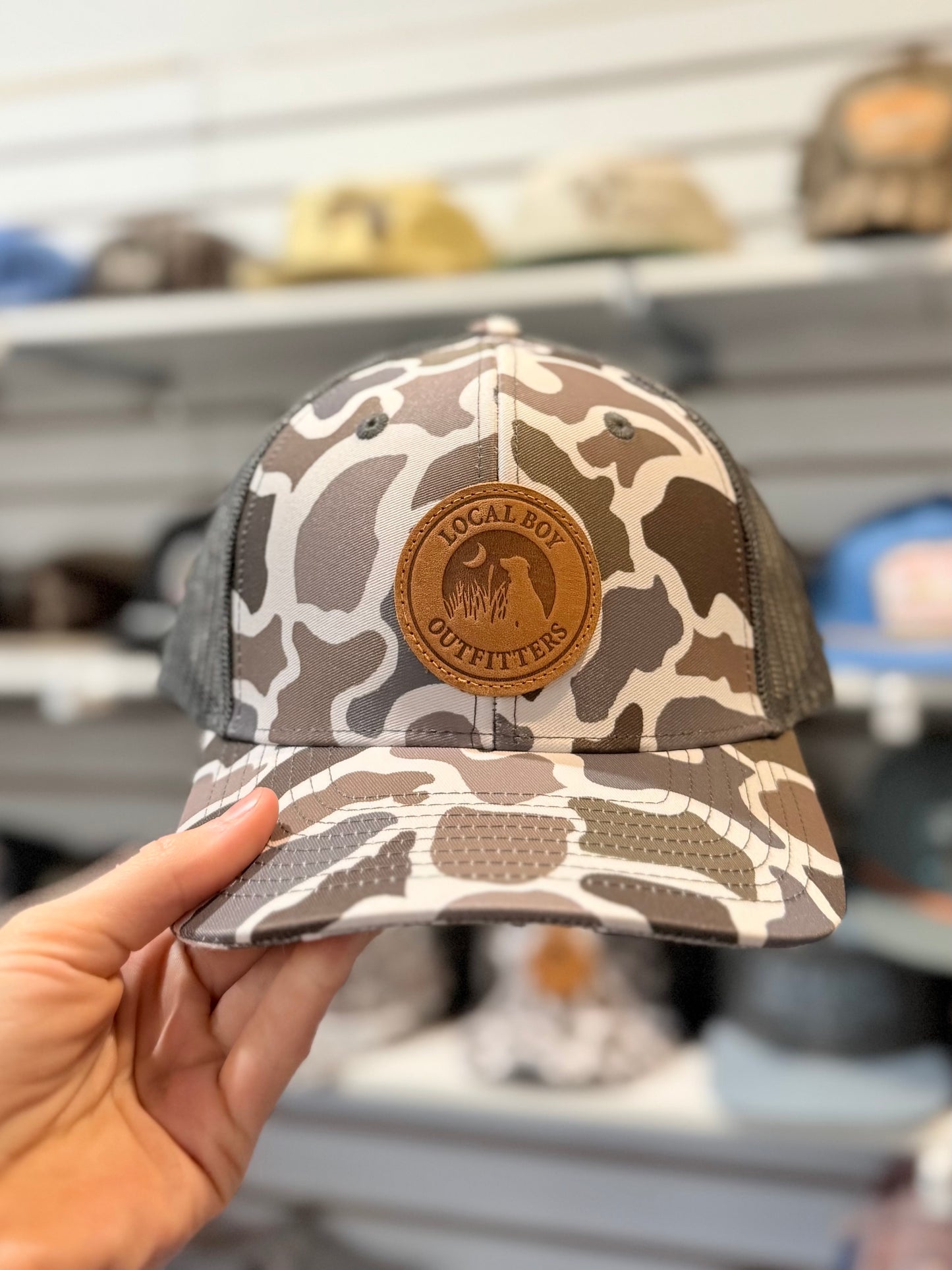 Leather Patch Trucker Hat, Localflage