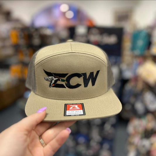 ECW ECW 2.0 Logo Script Hat, Loden/Pale Khaki 7 Panel