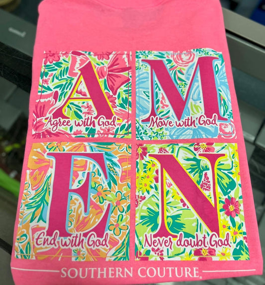 Classic Pattern Square Short Sleeve, Safety Pink