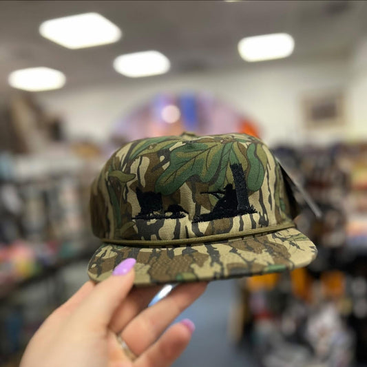 ECW Turkey Hunt Scene Embroidered Hat, Greenleaf Camo Rope