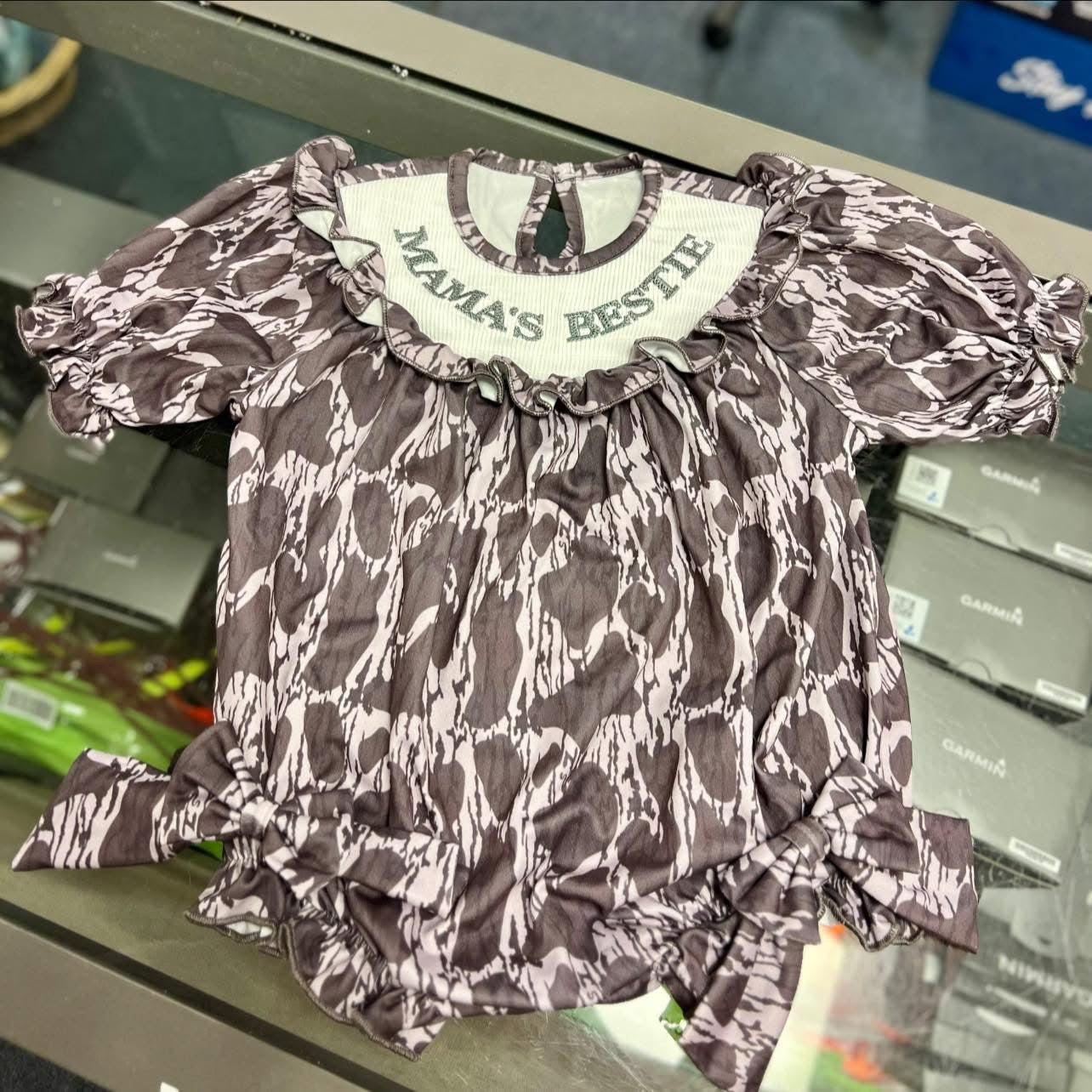 Mama's Bestie Smocked Camo Bubble