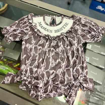 Mama's Bestie Smocked Camo Bubble