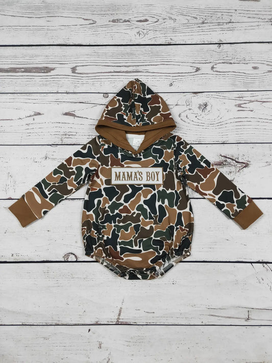 Mama's Boy Appliqué Duck Camouflage Printed Bubble