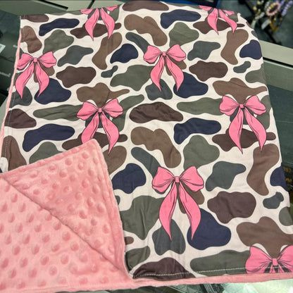 Baby Girl Bow Printed Blanket