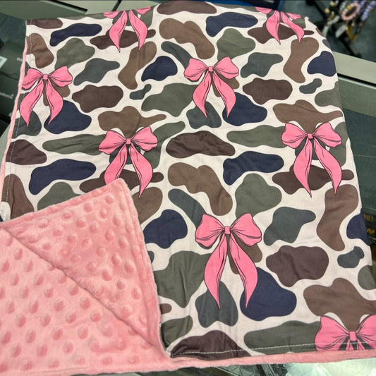Baby Girl Bow Printed Blanket