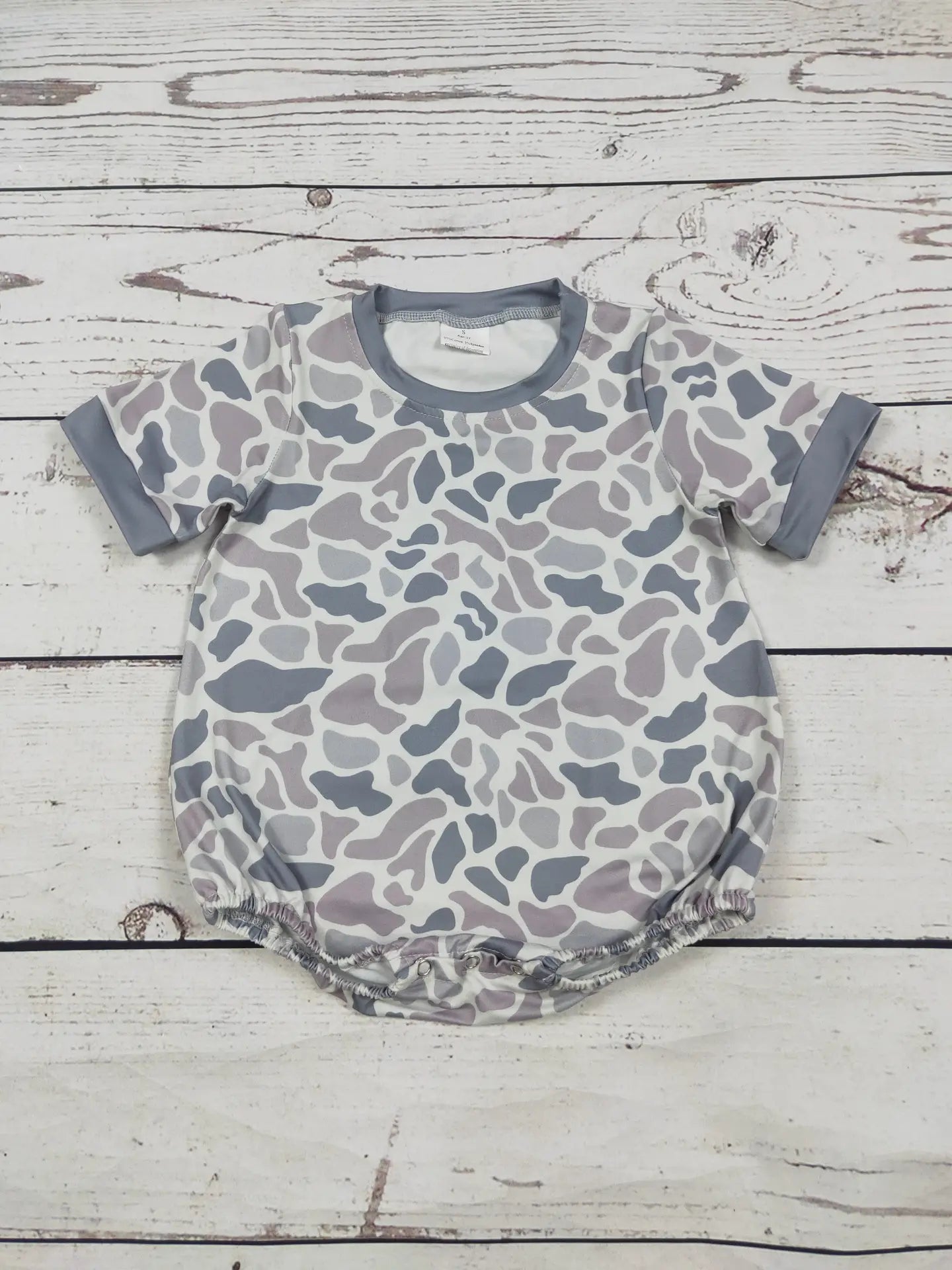 Gray Camo Printed Baby Bubble