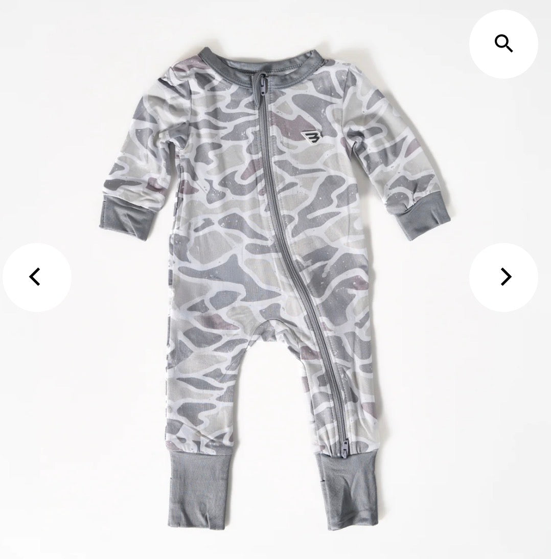 Burlebo Baby Zip Up, White Camo