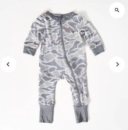 Burlebo Baby Zip Up, White Camo