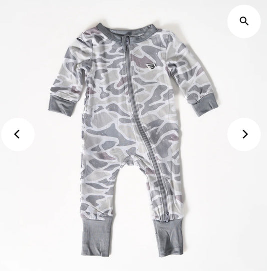 Burlebo Baby Zip Up, White Camo