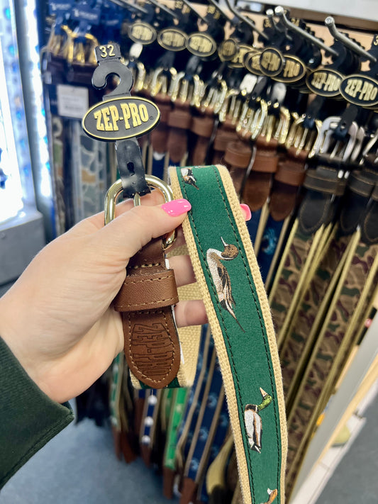 Zeppro Ribbon Belt, Mallard, Green