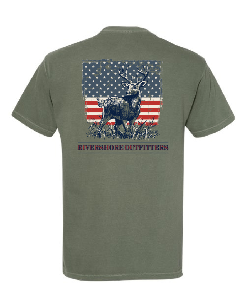 RSO Deer Flag Short Sleeve, Moss