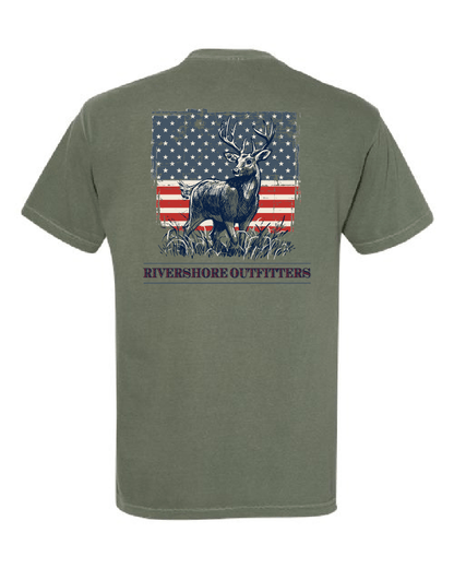 RSO Deer Flag Short Sleeve, Moss