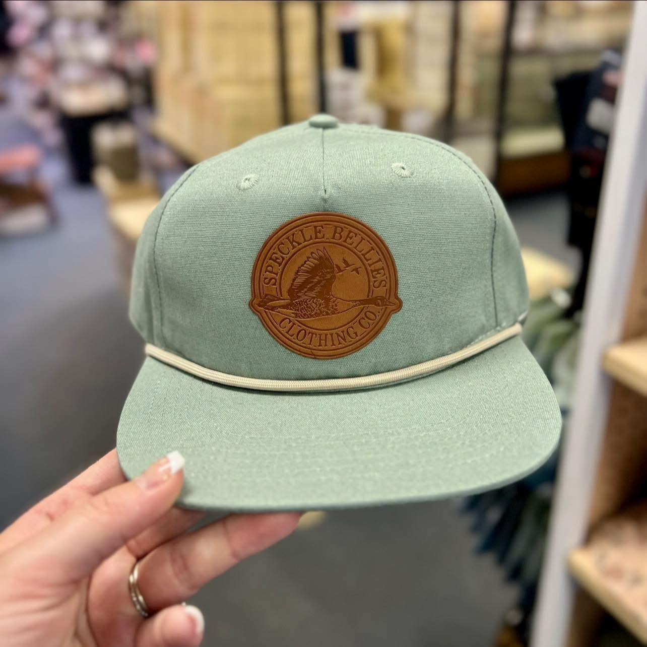 Circle Logo Large Leather Patch Rope Cap, Barnacle