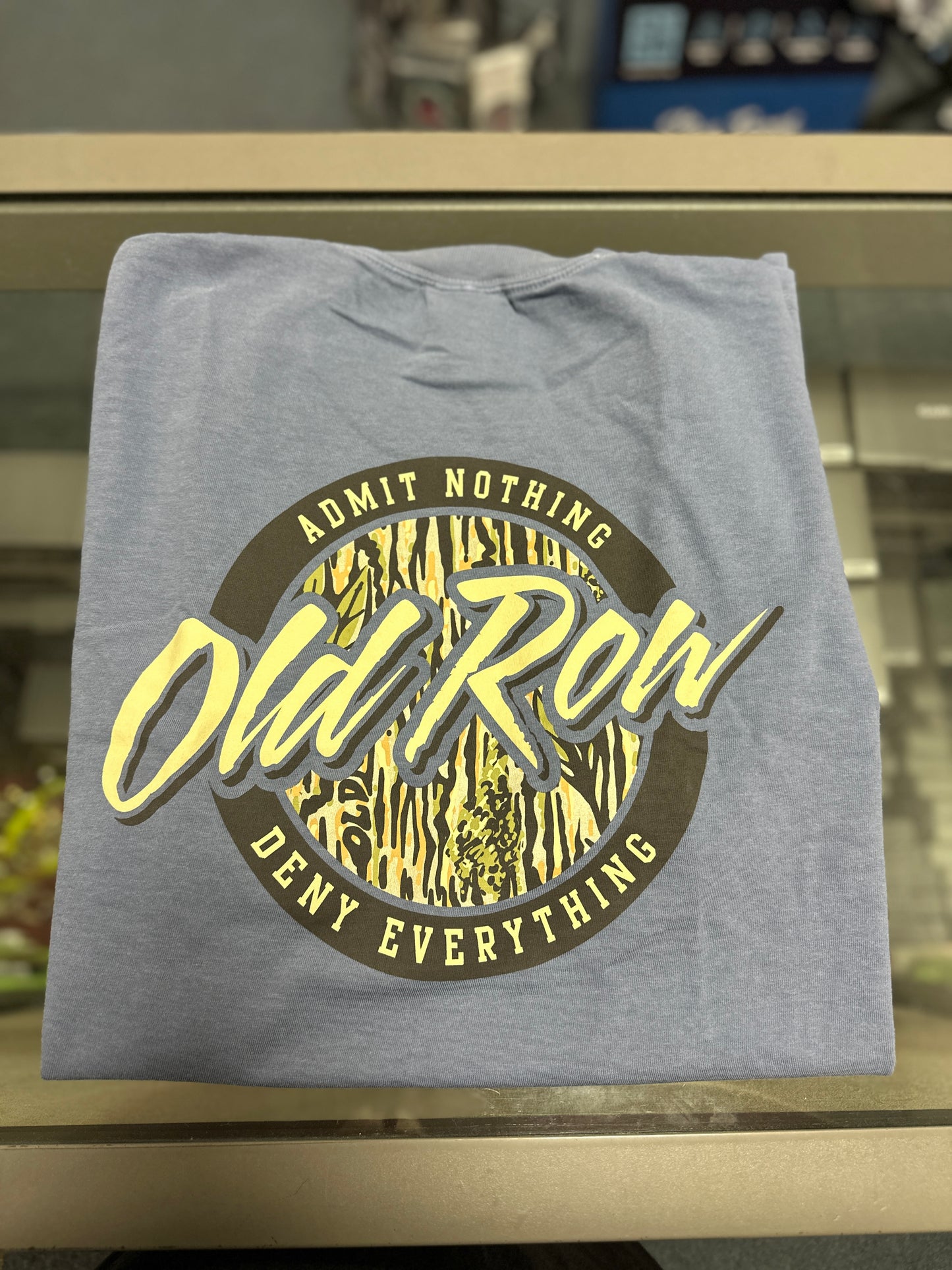 Old Row Camo Circle Logo Pocket Tee, Blue Jean