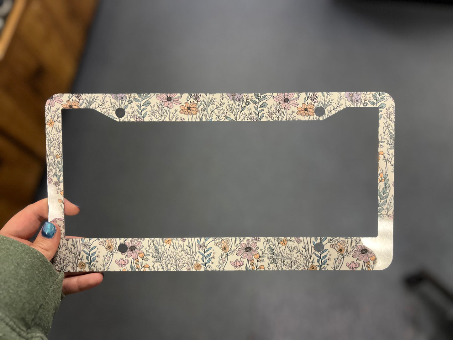 License Plate Frame, Floral