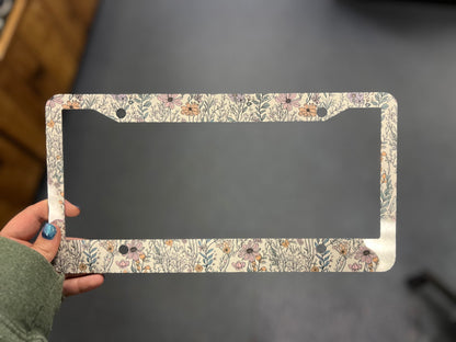 License Plate Frame, Floral
