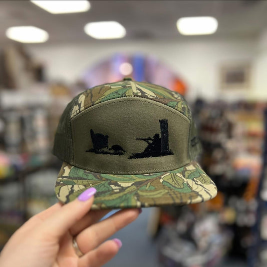ECW Turkey Hunt Scene Embroidered Hat, Greenleaf 7 Panel