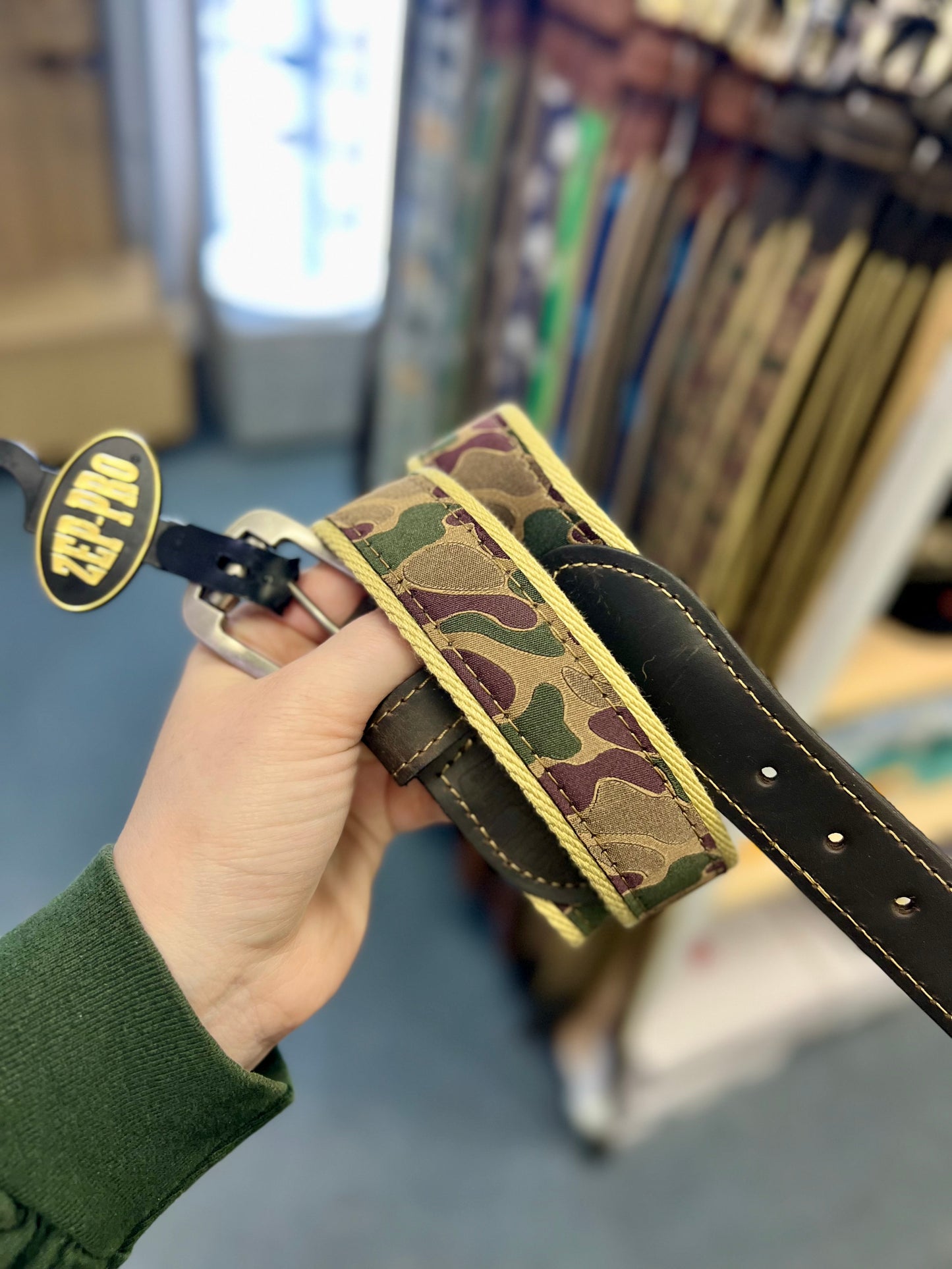 Zeppro Ribbon Belt, Brown Old School Camo