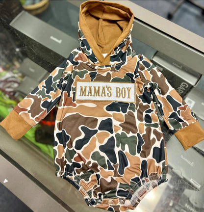 Mama's Boy Appliqué Duck Camouflage Printed Bubble