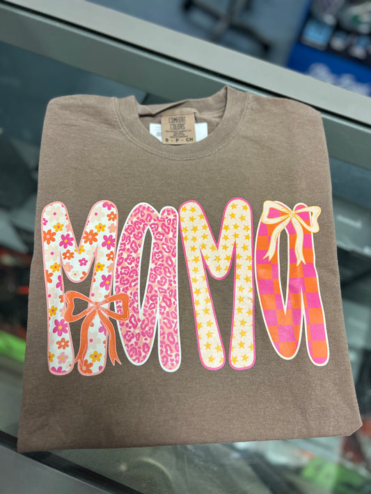 Mama Bow Doodles Short Sleeve, Espresso