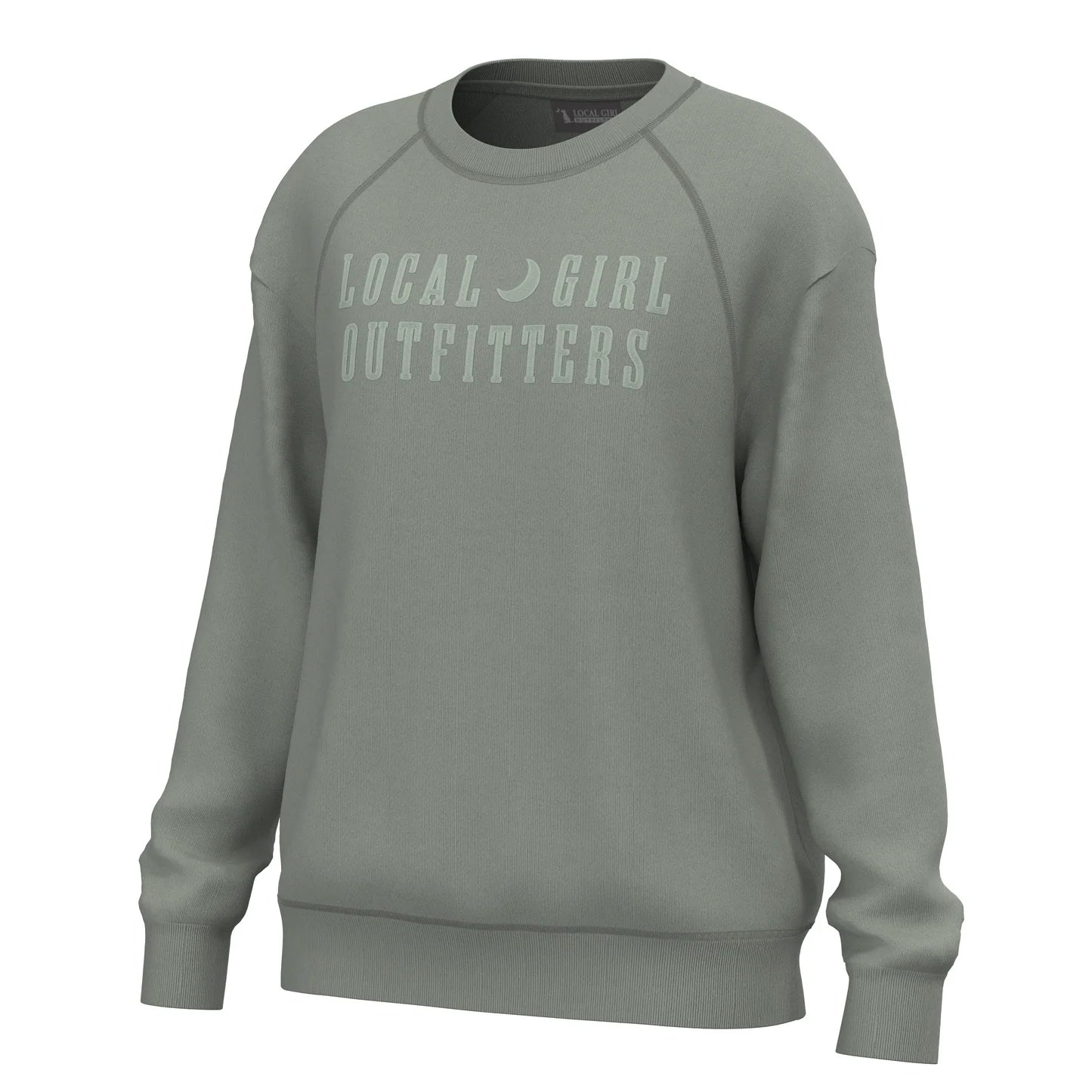 Local Girl Moon Cotton Crewneck, Sage